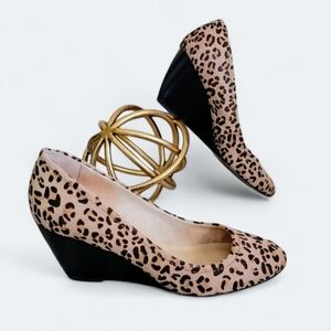 Kate Spade Calf Hair Leopard Cheetah Print Heel Wedges Size 8